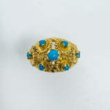Vintage 14ct Gold Turquoise Ring Size J