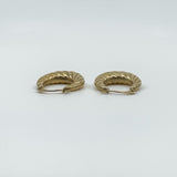 Vintage 9ct Gold Small Chunky Twisted Hoop Earrings