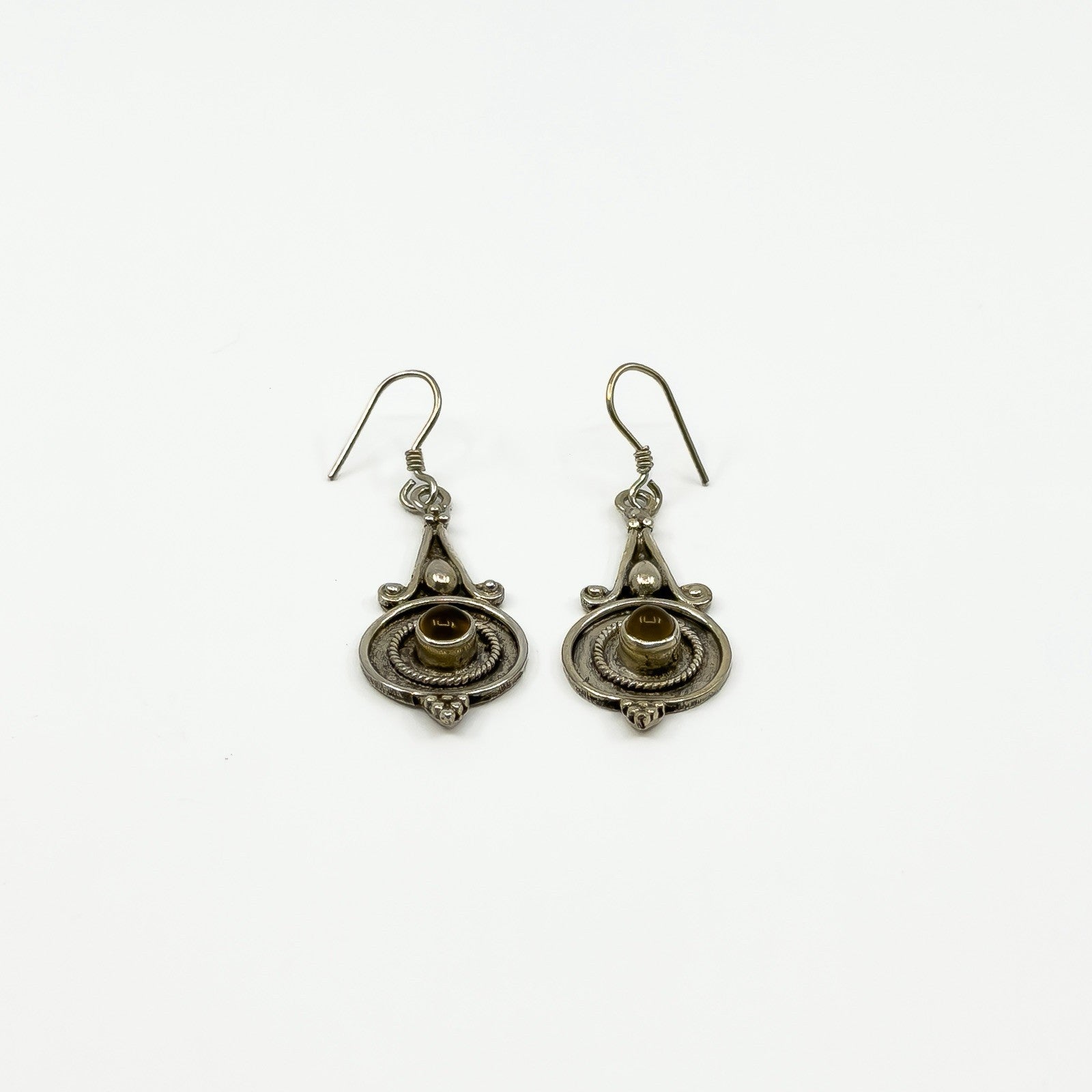 Sterling Silver Orante Dangly Earrings 925