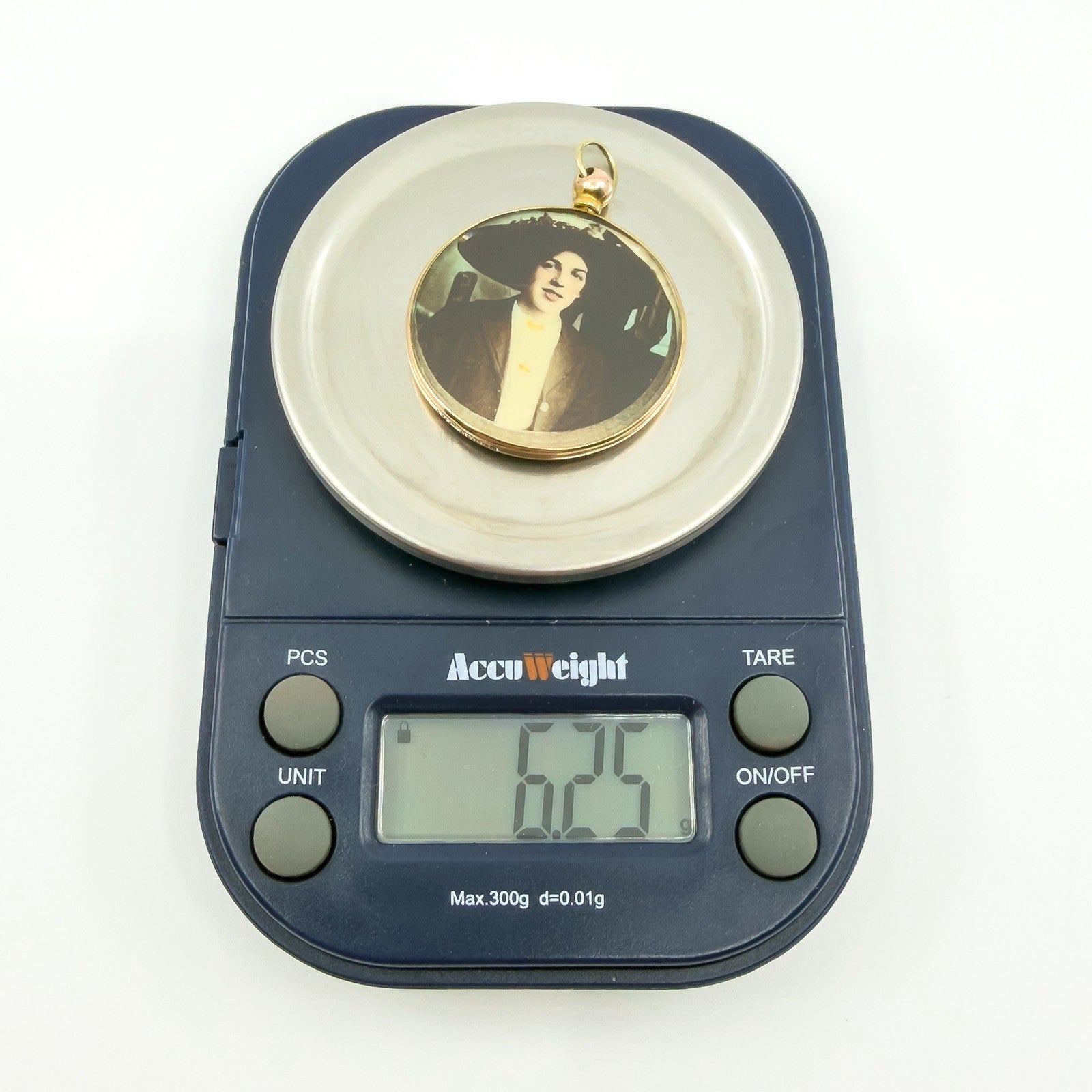 Large Antique 9ct Rose Gold Double Sided Glass Photo Locket 375 (Birm 1912)