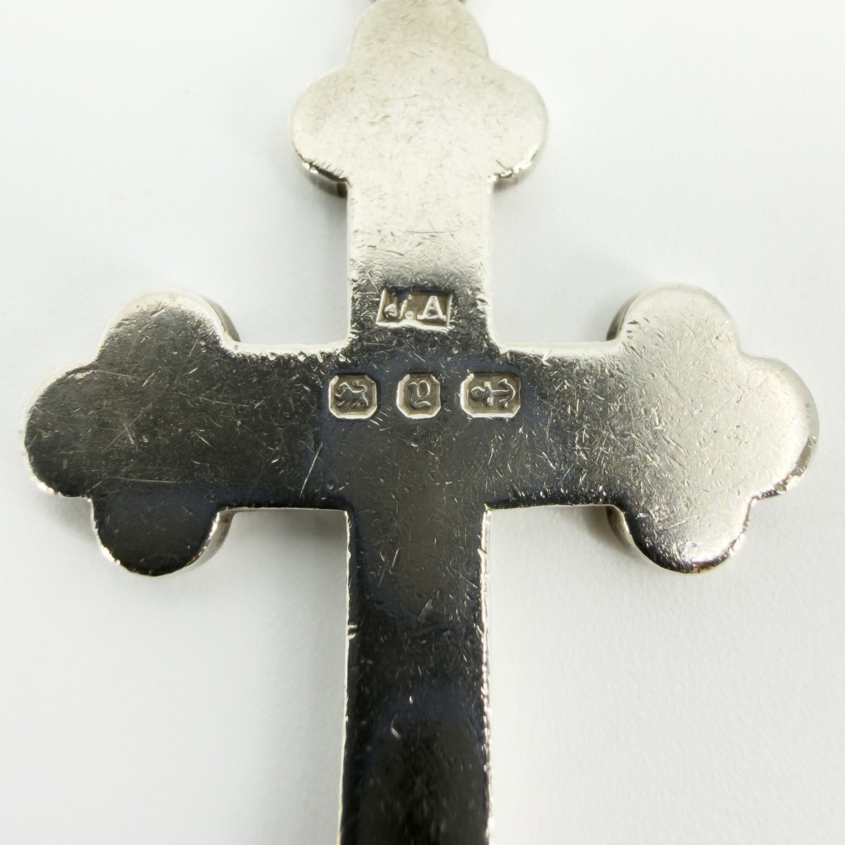 Antique Victorian (1898) Sterling Silver Engraved Christian Cross Pendant 925