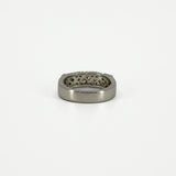 Wide Chunky Platinum Diamond Band / Ring 950 Size L - M