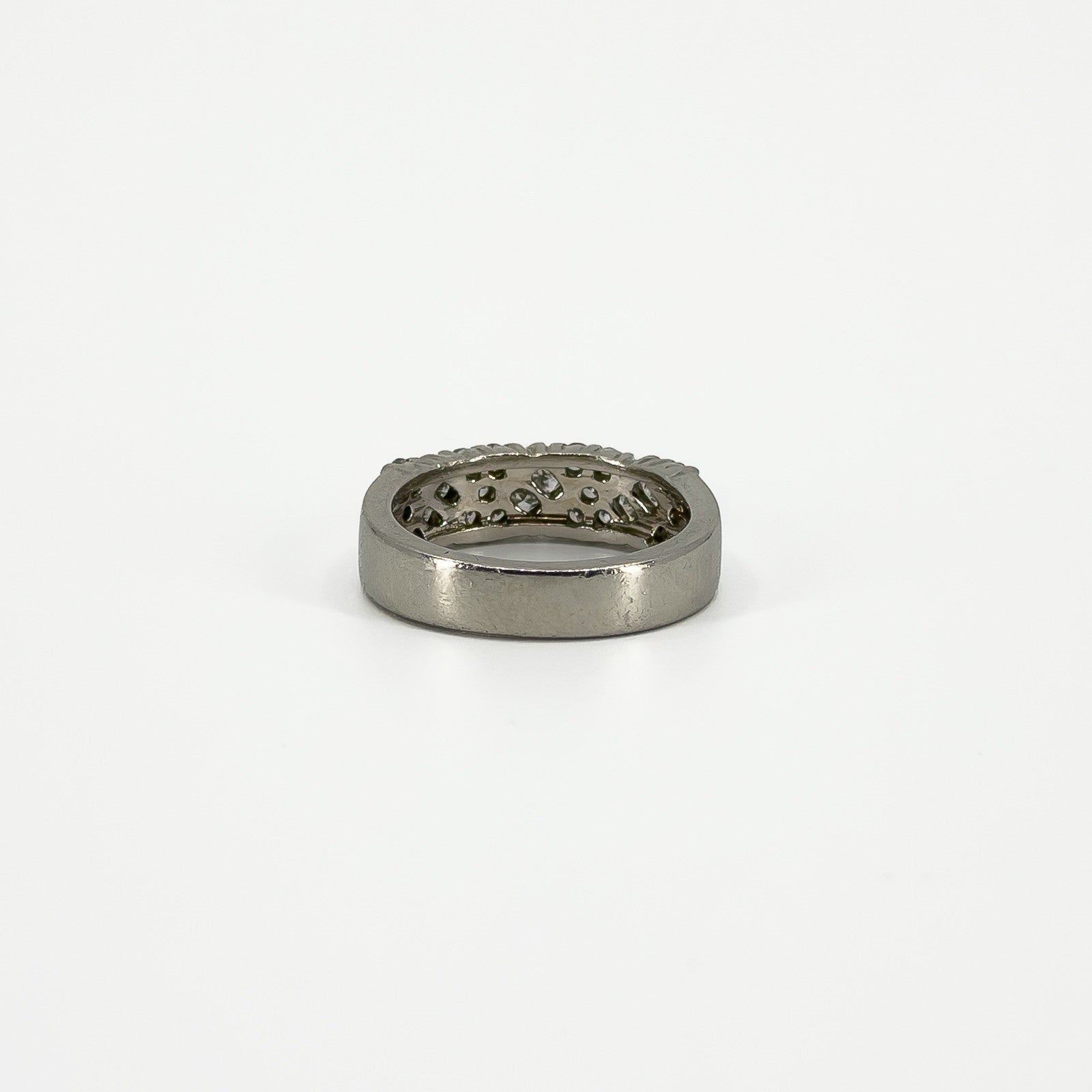 Wide Chunky Platinum Diamond Band / Ring 950 Size L - M