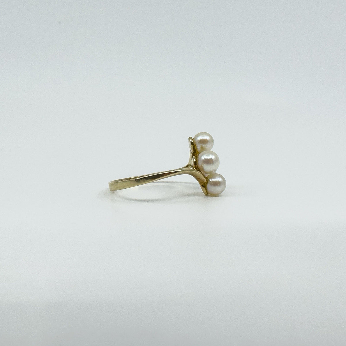 Vintage 9ct Gold 4x Pearl Ring 375 Size P