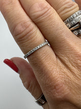 Skinny Platinum 0.28ct Diamond Eternity Band / Ring 950 Size P - Q