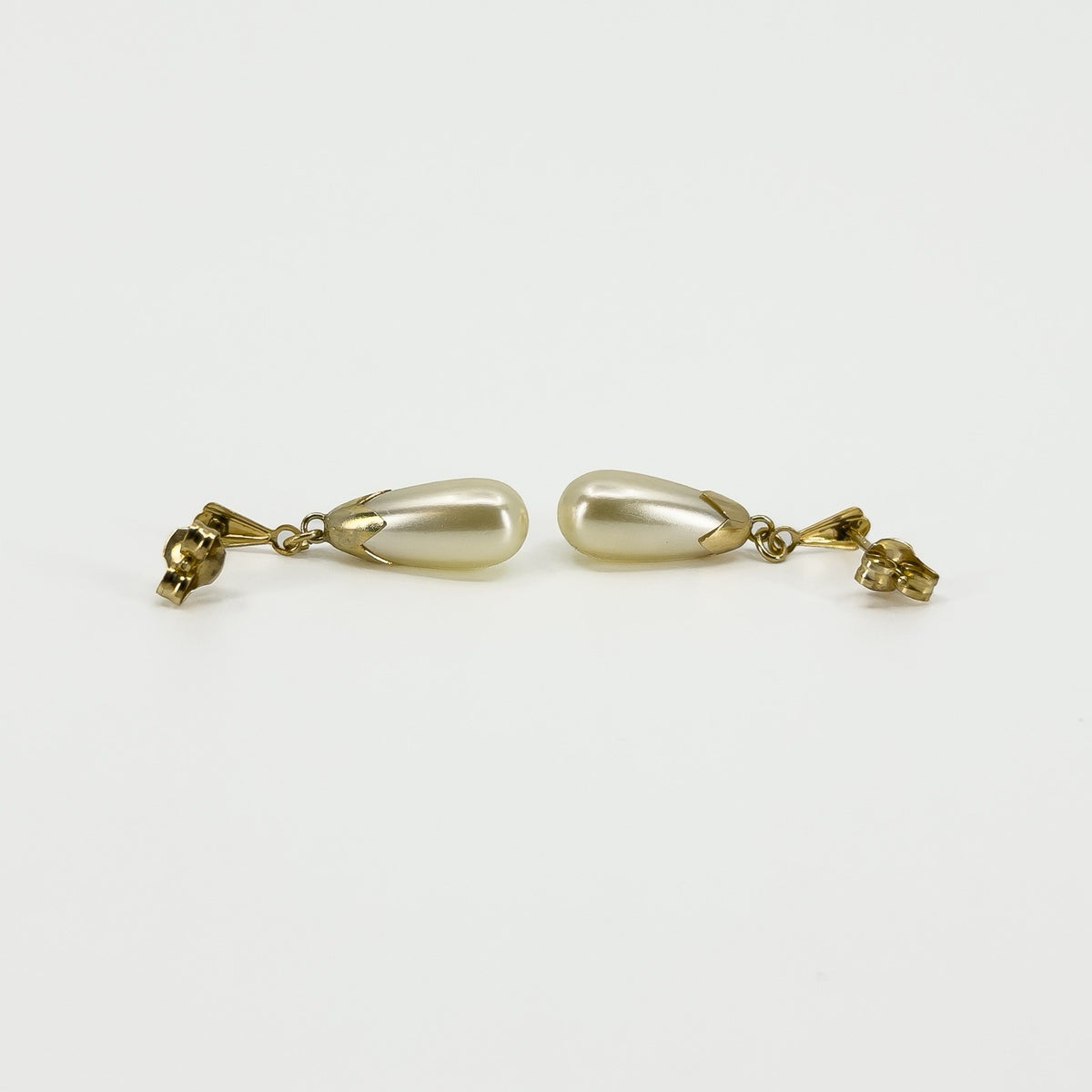 Vintage 9ct Gold Pearl Drop Earrings 375