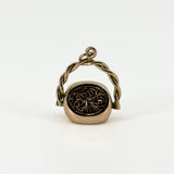 Vintage 9ct Rose Gold Double 3 Sided Spinning Engraved Fob 375 (Birm 1995)