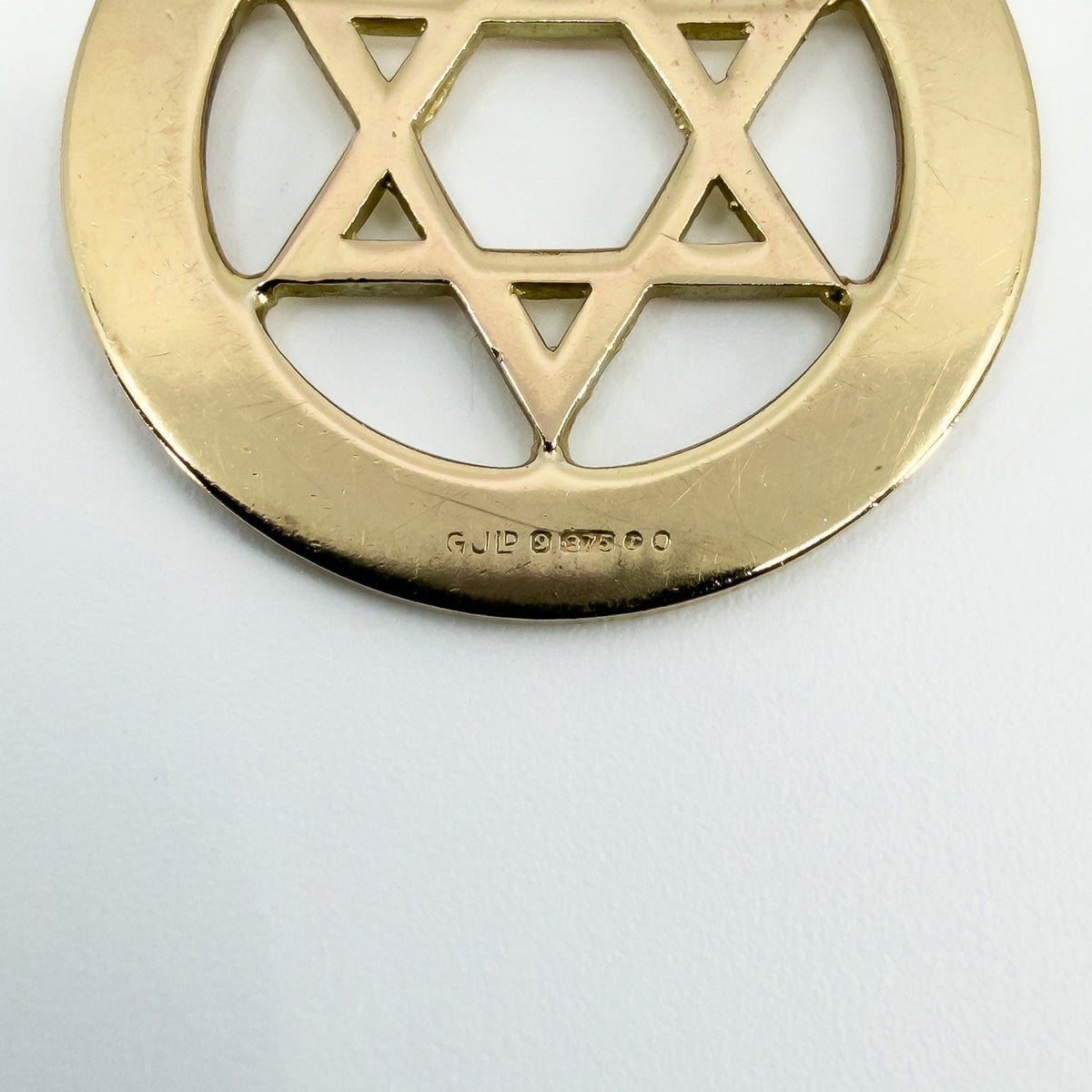 Large Vintage 9ct Gold Star of David Pendant 375 (1972) by Georg Jensen