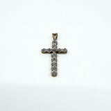 9ct White & Yellow Gold Diamond Christian Cross Pendant 375