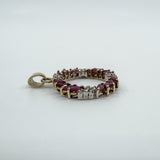 Vintage 9ct Gold 1.60ct Ruby & Diamond Pendant / Charm 375 (Birmingham 1989)