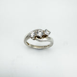 Vintage 0.30ct CZ Trilogy Ring in Sterling Silver 925 K - L Engagement Stacking