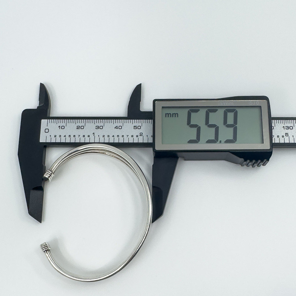 Vintage Sterling Silver Chunky Oval Trilogy Torque Bangle / Bracelet 925 29g