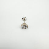 1ct CZ Solitaire Single Stud Earring in Sterling Silver 925