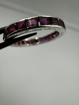 Vintage Antique Art Deco Platinum 1.6ct Ruby Full Eternity Band Ring Size K - L