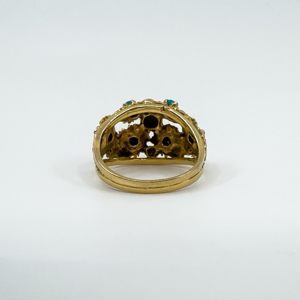 Vintage 14ct Gold Turquoise Ring Size J