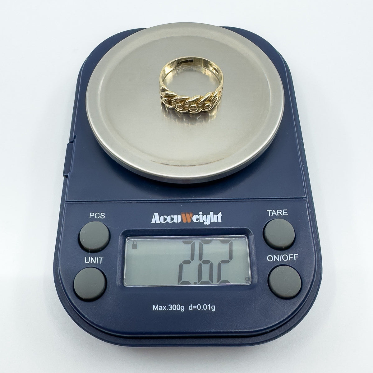 Vintage 9ct Gold Single Row Keeper Ring 375 Size L (London 1979)