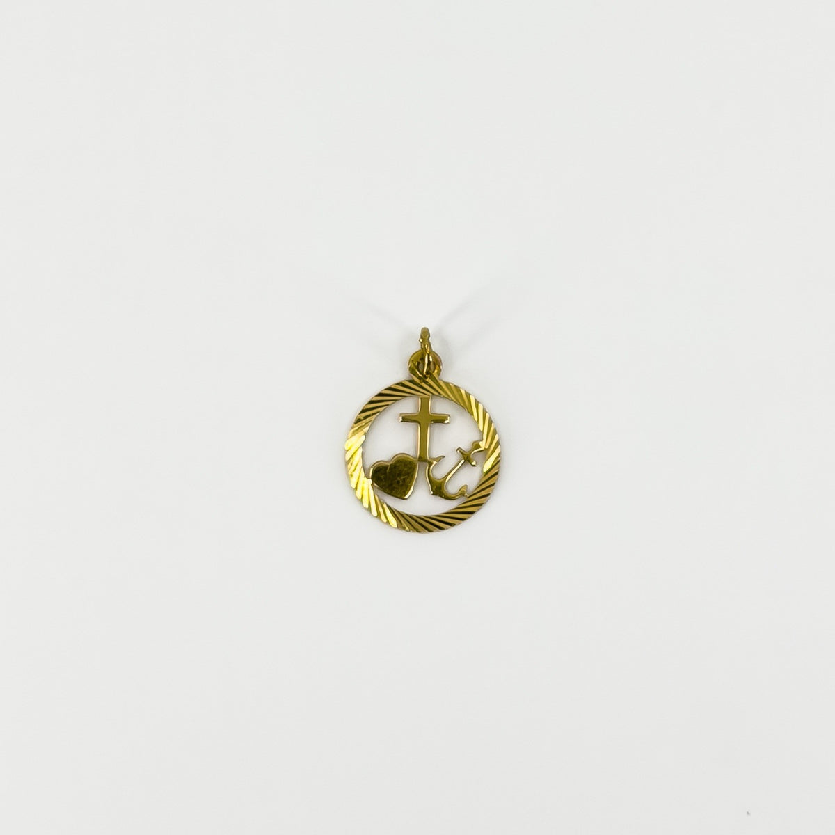 Vintage 9ct Gold Faith Hope Charity Pendant / Charm 375 by Georg Jensen