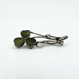 Antique 1909 Sterling Silver Celtic Lucky Irish Connemara Shamrock Brooch 925