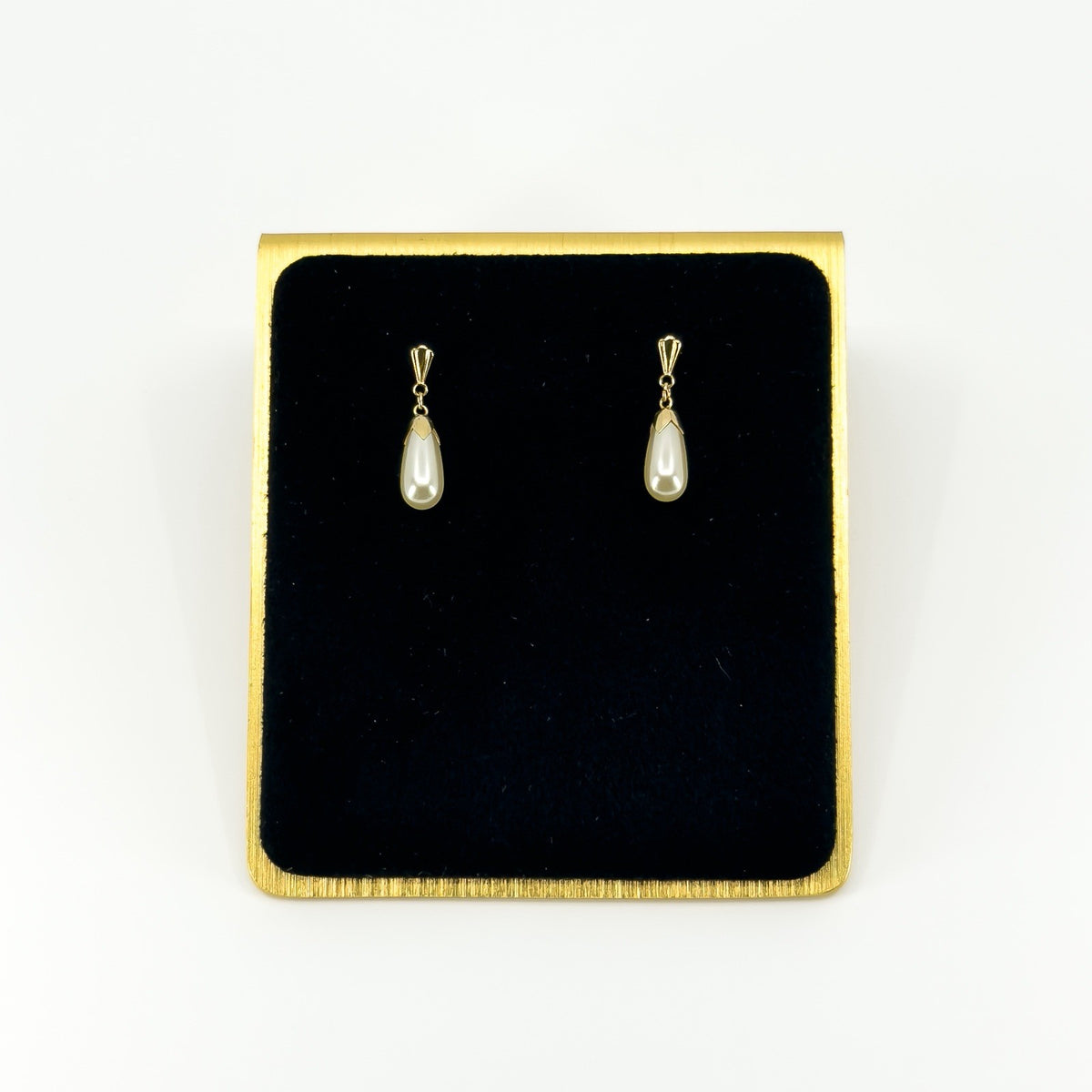 Vintage 9ct Gold Pearl Drop Earrings 375