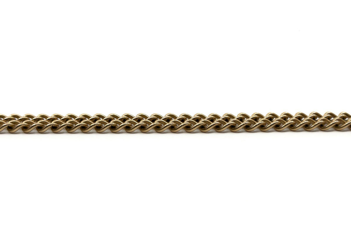 Vintage 9ct Rose Gold 18” Albert Chain Necklace Double Dog Clip & T-Bar 375