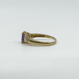 Vintage 9ct Gold 1.75ct Diamond & Amethyst Ring 375 Size R 2004