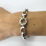 Sterling Silver Chunky Oval Belcher Chain 9.5” Bracelet Unisex 50g