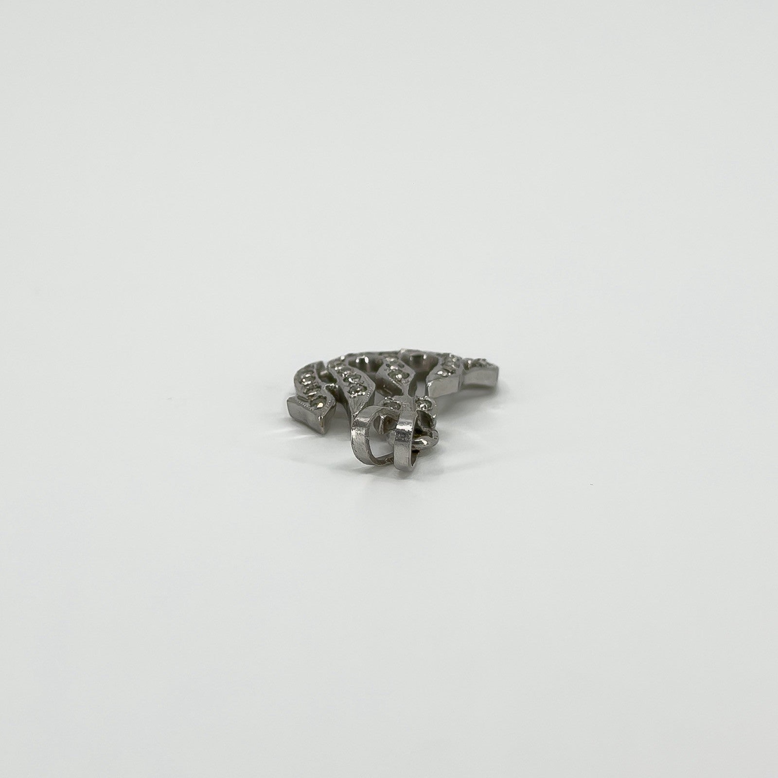 18ct White Gold Diamond Arabic Allah / God Pendant Charm 750