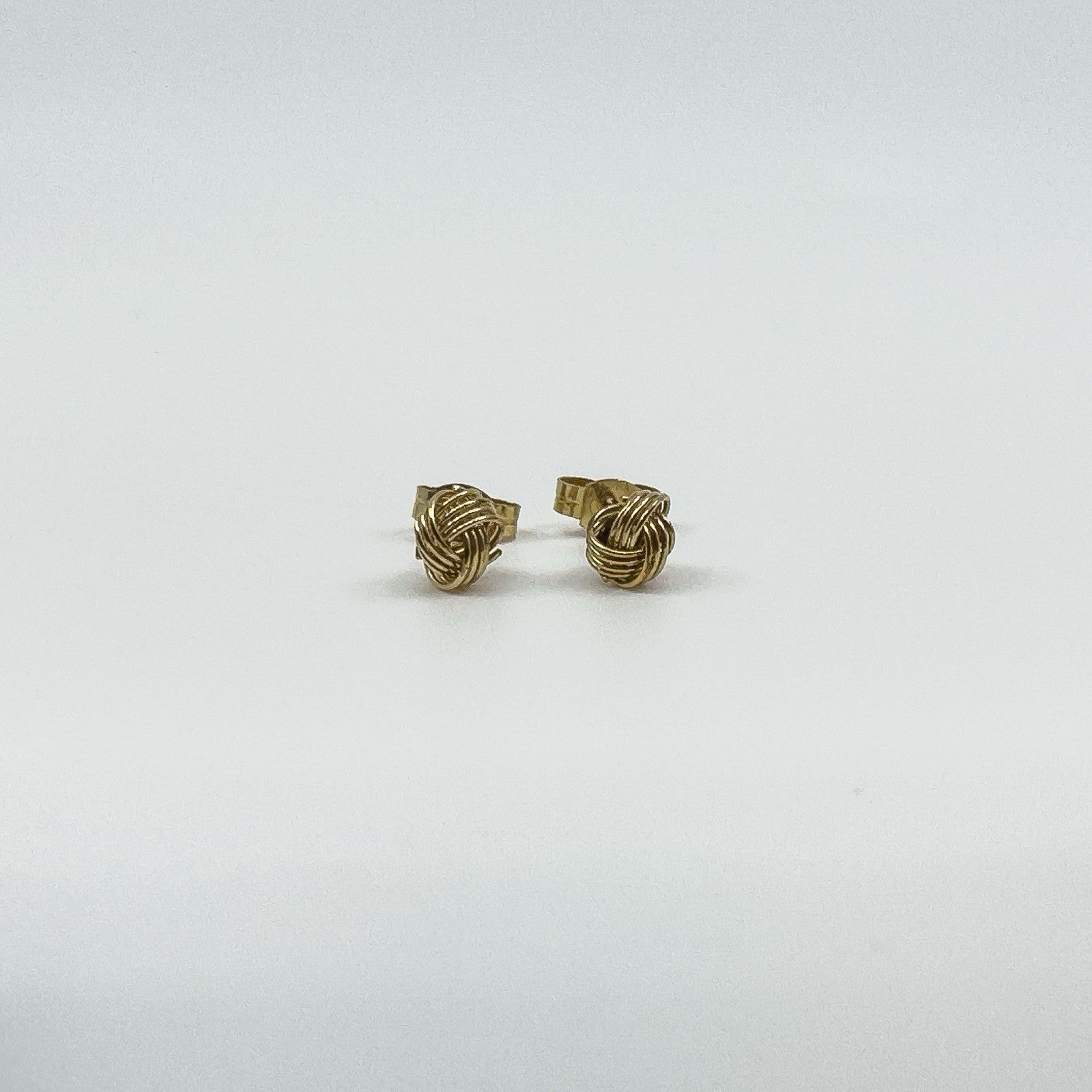 Small 14ct Gold Lovers Knot Stud Earrings 375