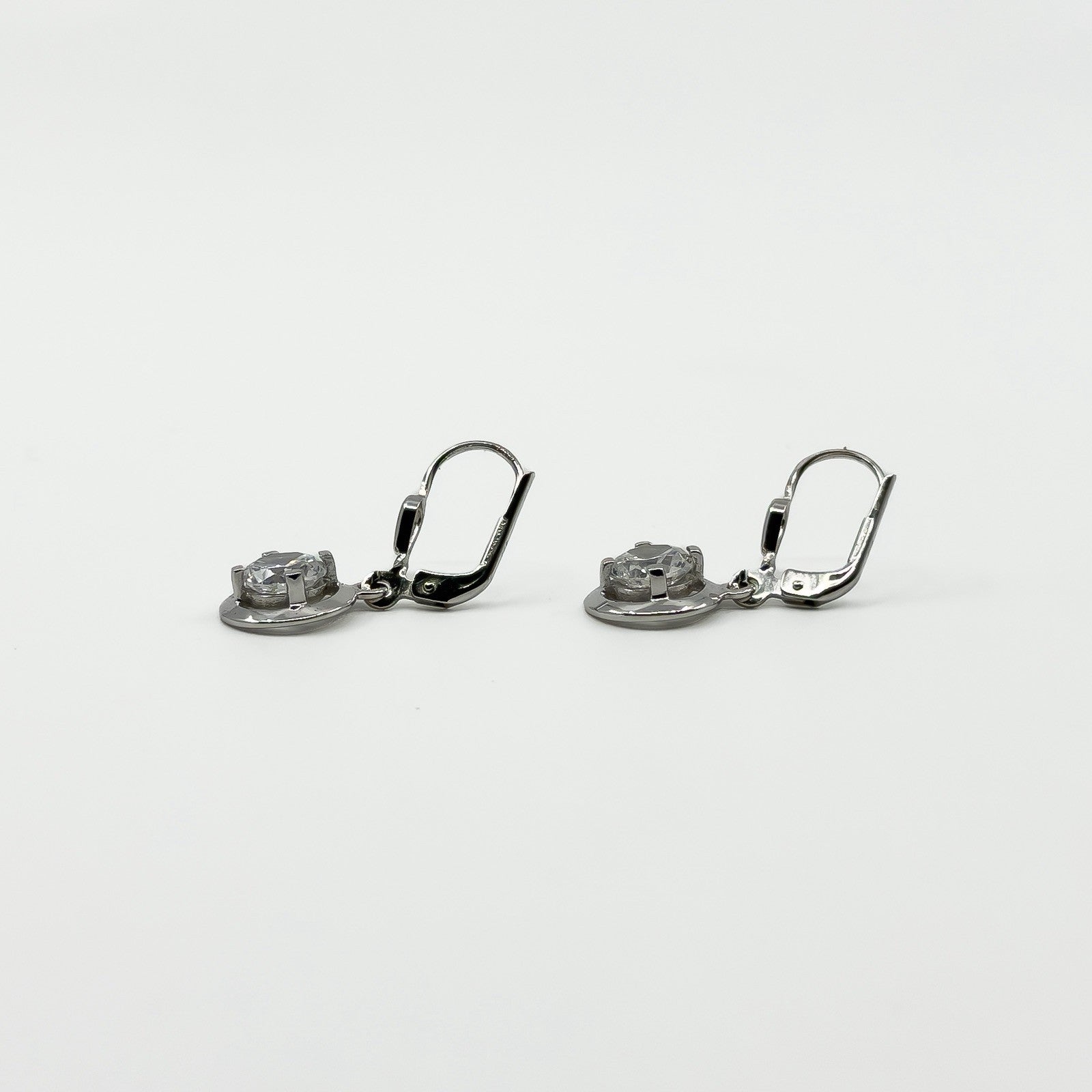 9ct White Gold 2ct CZ Leverback Drop Earrings 375