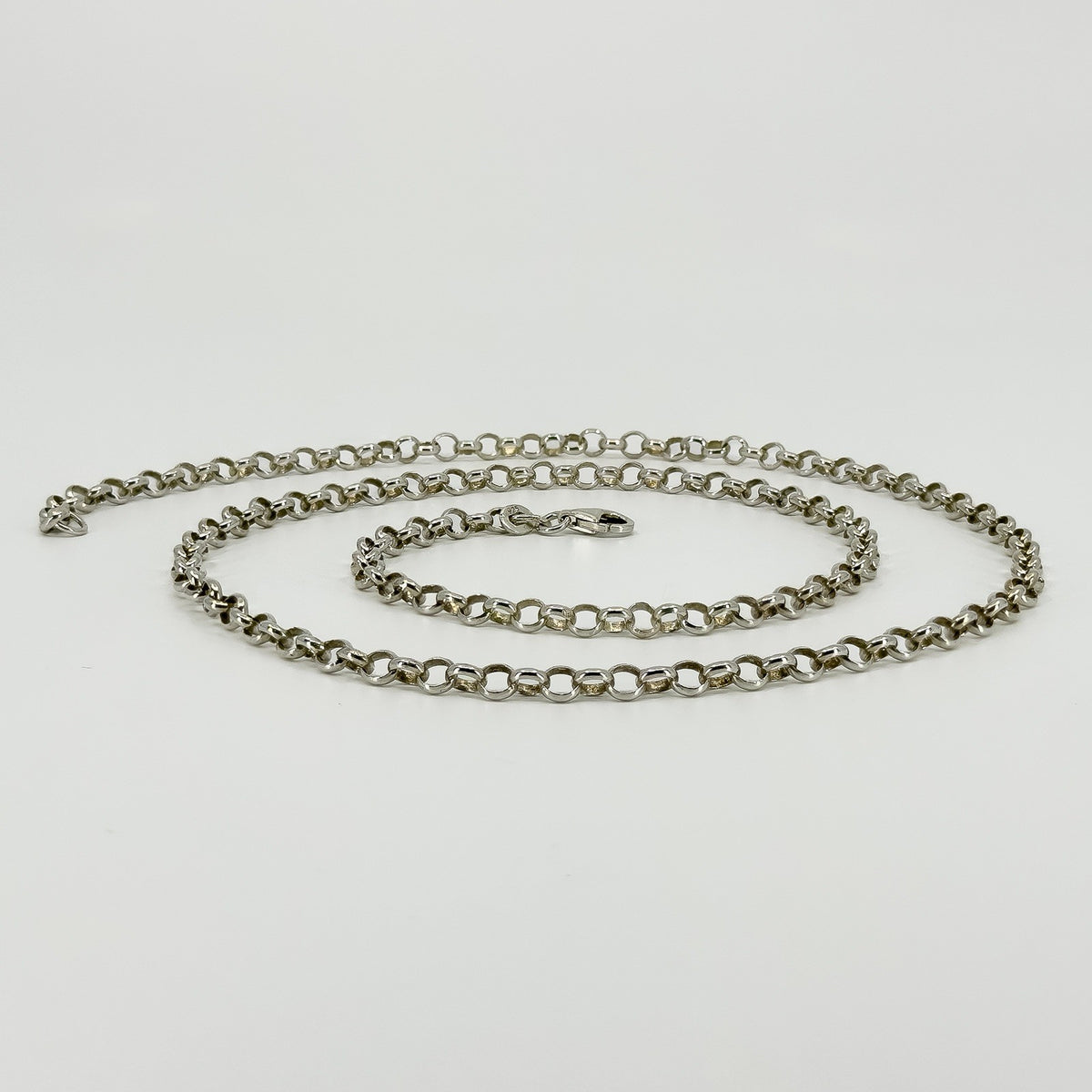 Vintage Sterling Silver 23” Rolo Links Chain / Necklace 925