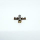 9ct White & Yellow Gold Diamond Christian Cross Pendant 375