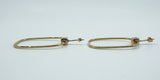 Unusual Large Rectangular 9ct Gold Hoop Earrings 375