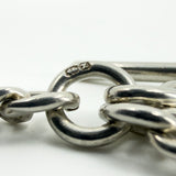 Antique 1899 Sterling Silver 14.5" Albert Curb Chain & T-Bar Pendant 925