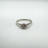 Vintage 0.25ct CZ Solitaire Ring in Sterling Silver Size L - M