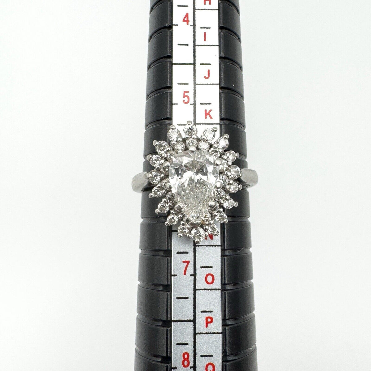 Platinum 1.95ct Diamond Pear Engagement Ring Size K - L