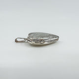 Large Vintage Sterling Silver Foliate Engraved Heart Photo Locket / Pendant 925