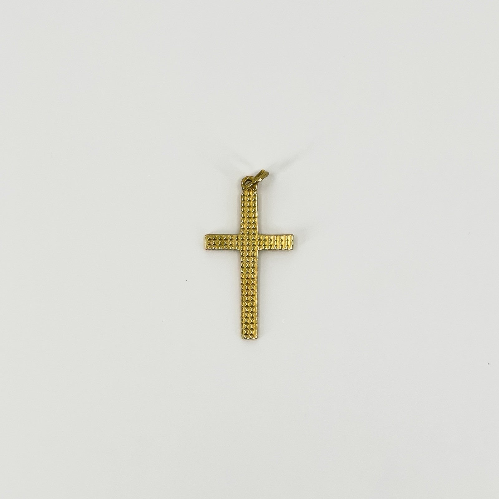 Vintage 18ct Gold Diamond Cut Christian Cross Pendant / Charm 750 Reversible