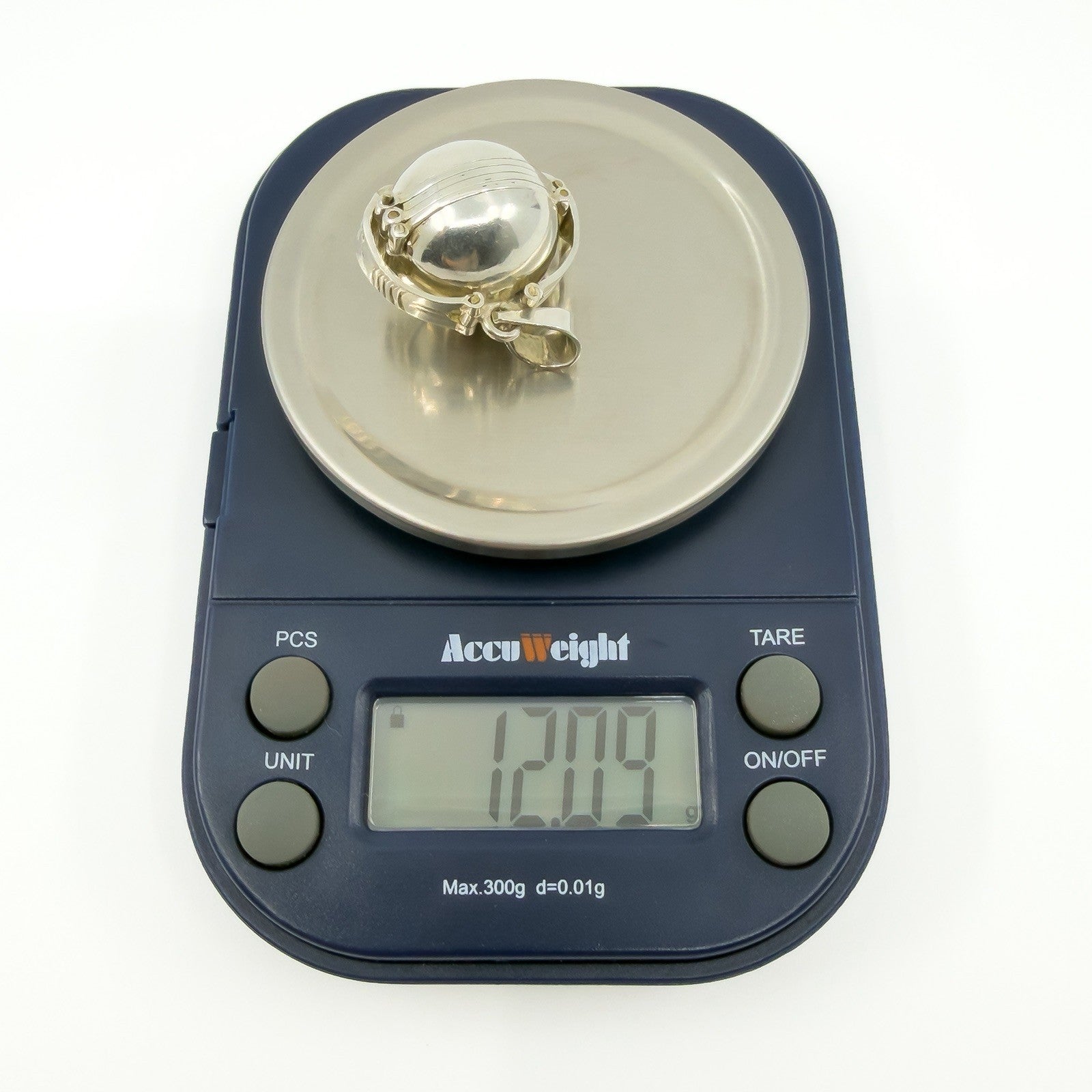 Vintage Sterling Silver Chunky Orb Photo Locket 925