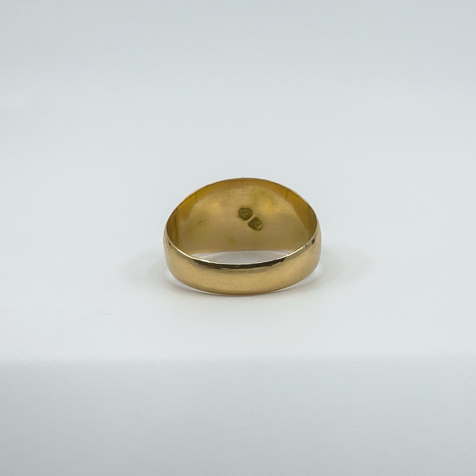 Antique 14ct Rose Gold Turquoise Bombe Ring Size M