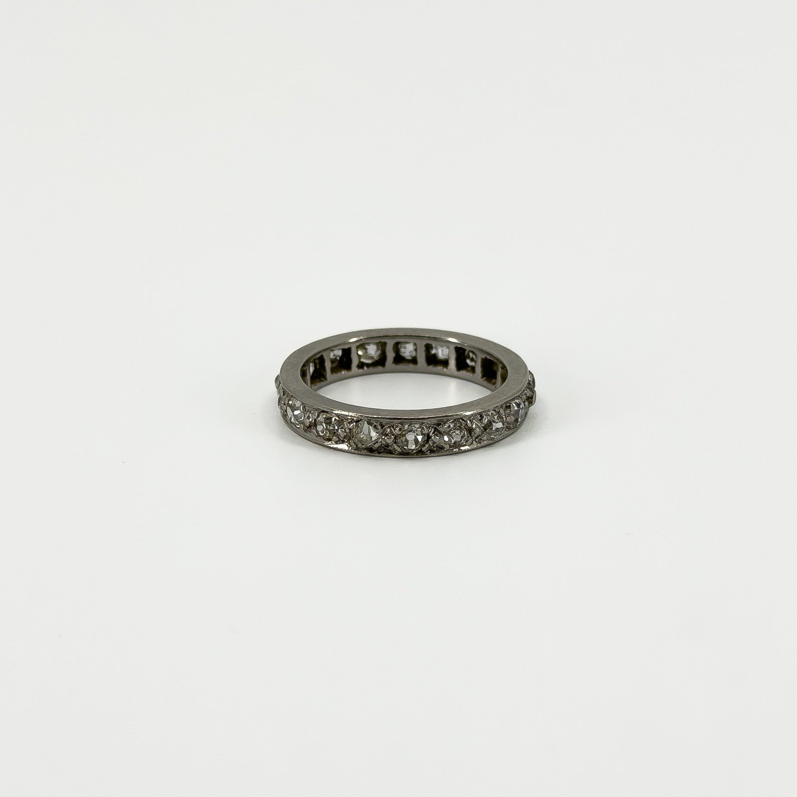 Antique Platinum Old Cut Diamond Full Eternity Band / Ring 950 Size J