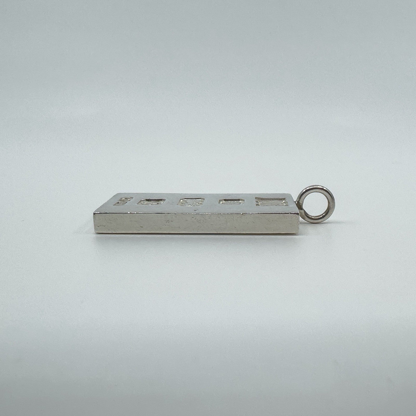 Large Chunky Vintage Sterling Silver Ingot Pendant (Sheffield 1976) 31g