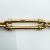 Antique 9ct Rose Gold Fancy Trombone & Fetter Links Bracelet & Dog Clip 375 18g