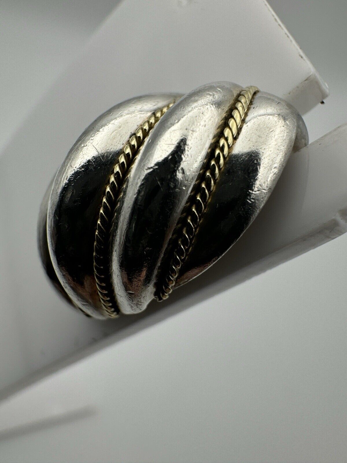 Vintage Tiffany & Co. Shrimp Clip on Earrings in Sterling Silver 18k Gold RARE *