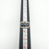 Antique 18ct Gold1.80ct Trilogy Sapphire & Rose Cut Diamond Ring Size R - S