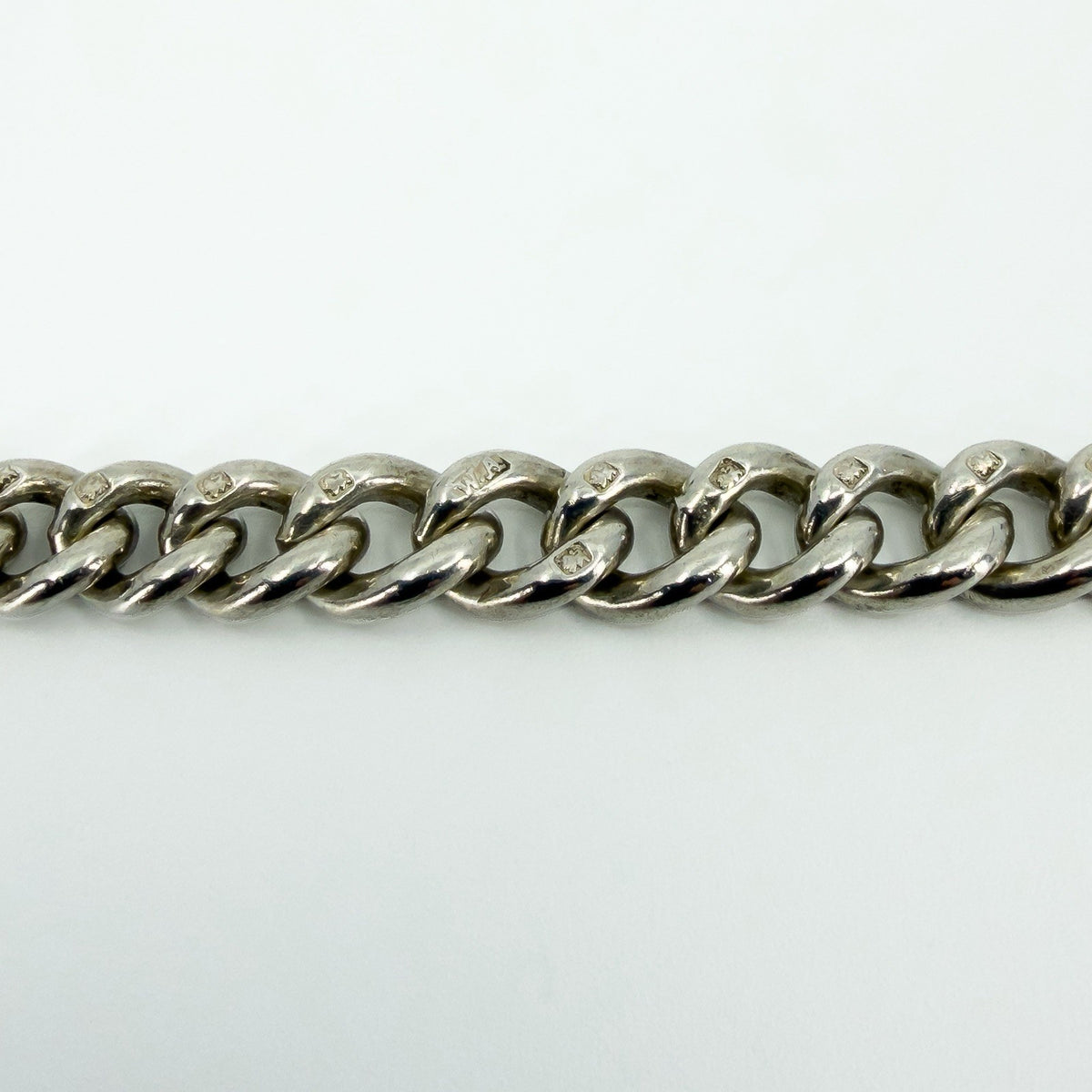 Antique 1899 Sterling Silver 14.5" Albert Curb Chain & T-Bar Pendant 925