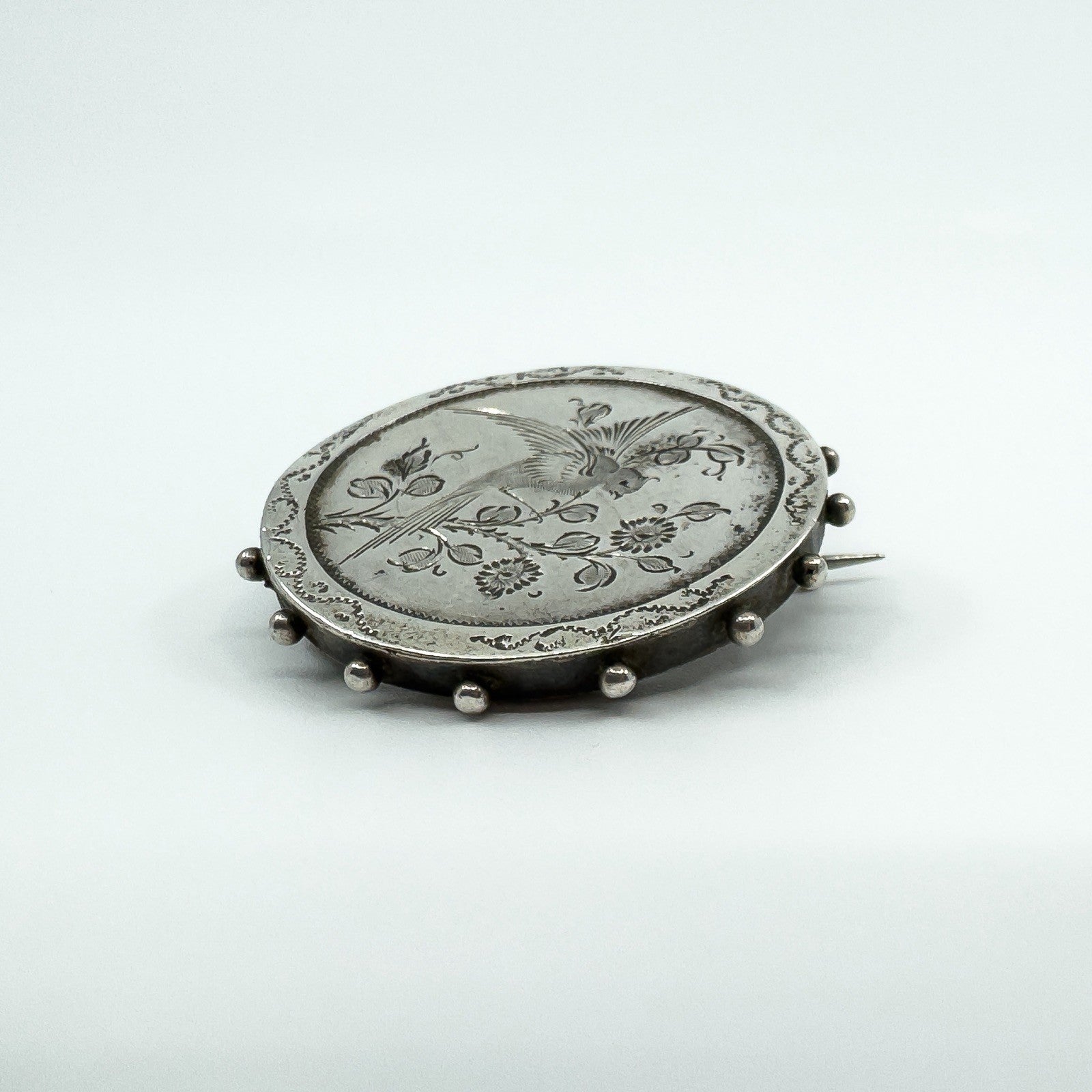 Antique Victorian Sterling Silver Scottish Thistle Brooch 925 (Birmingham 1876)