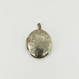 Vintage Sterling Silver Oval Floral Engraved Locket 925 (Birm 1975)