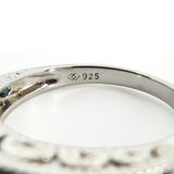 Sterling Silver 1ct Blue Diamond Half Eternity Band / Ring 925 Size R
