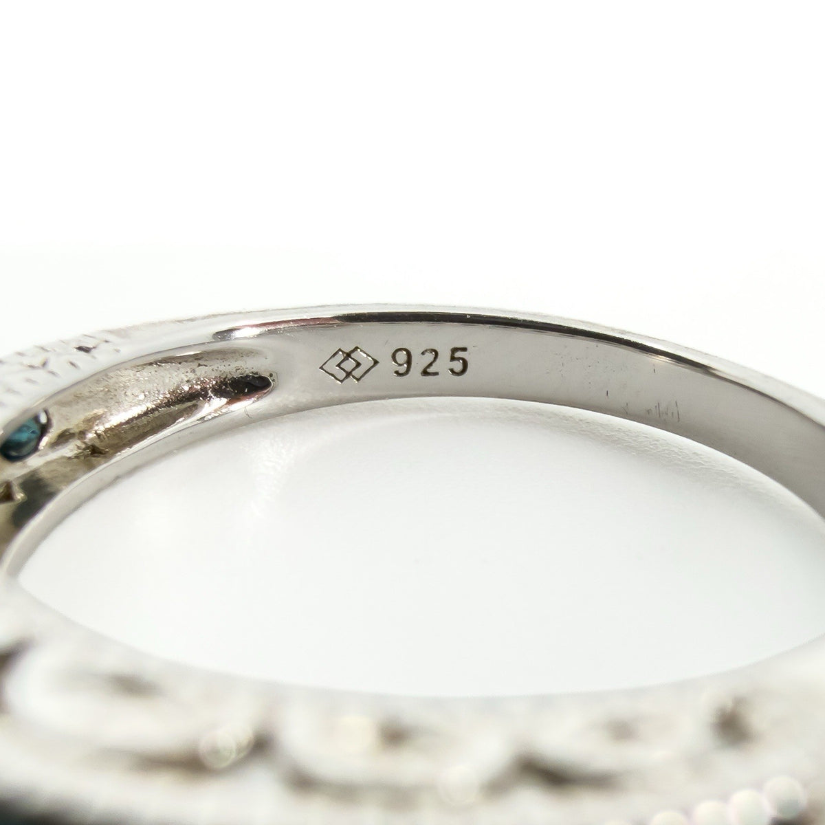Sterling Silver 1ct Blue Diamond Half Eternity Band / Ring 925 Size R