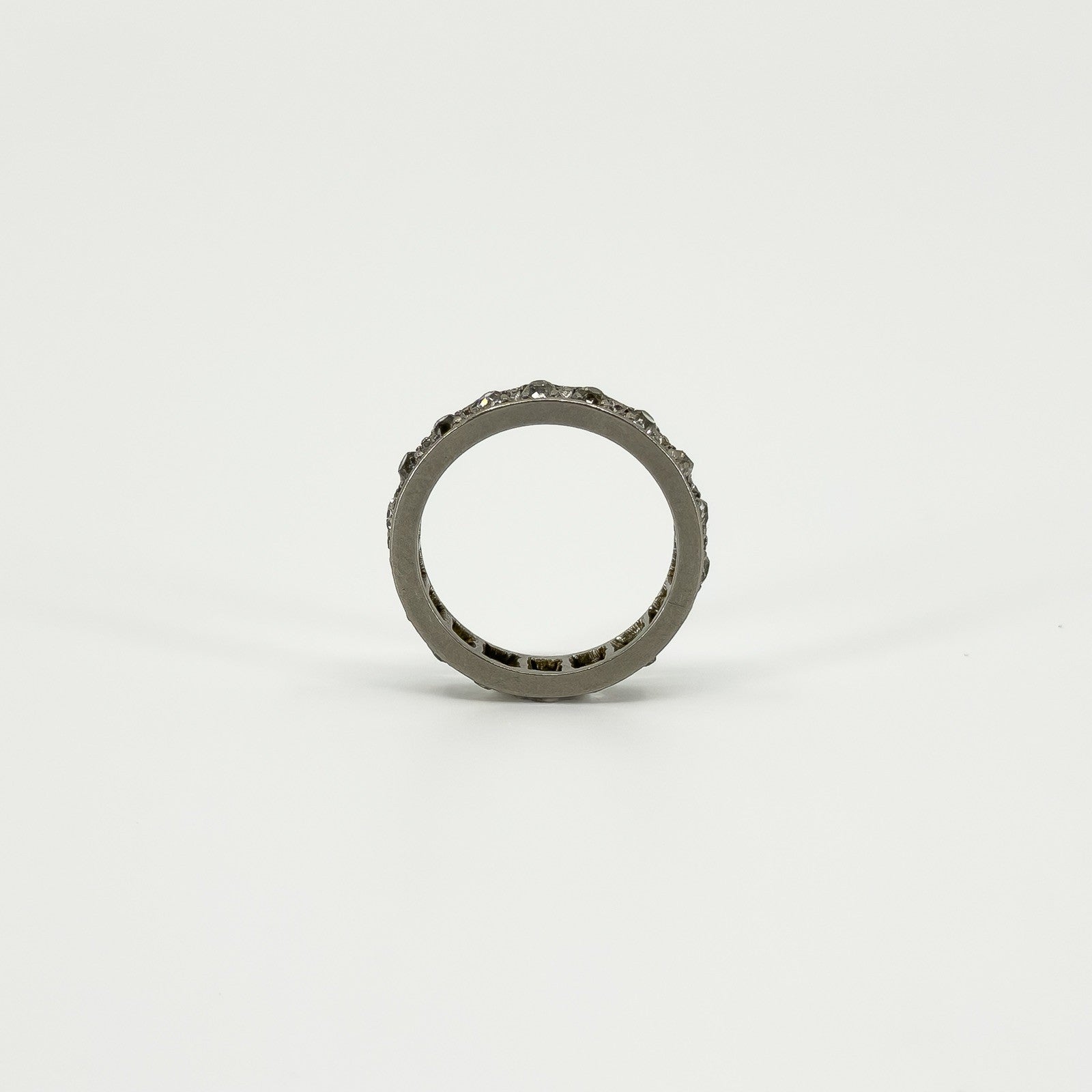 Antique Platinum Old Cut Diamond Full Eternity Band / Ring 950 Size J